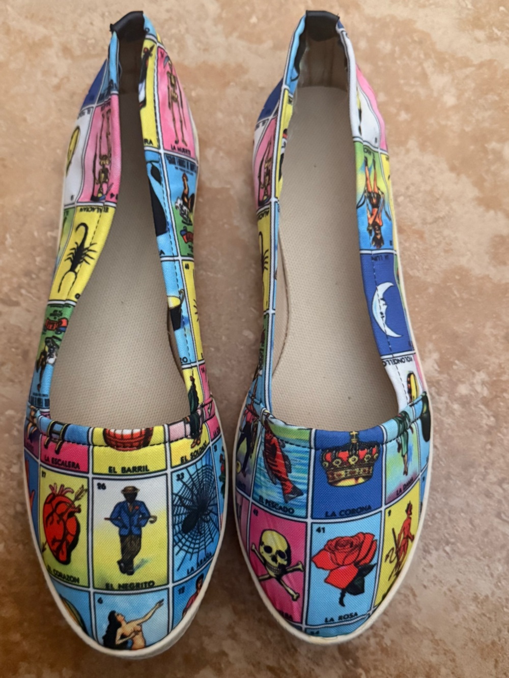 Women’s Lotería Colorful Graphic Slip-On Flats - Multi